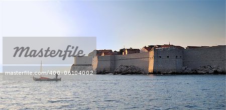 Old military fort in Dubrovnik, view of the sea