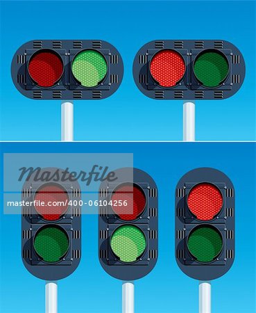 Railway Traffic Lights. Vector illustration
