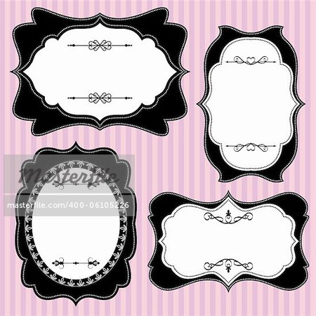 Set of ornate vector frames and ornaments