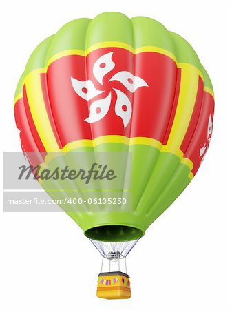 Multi-colored balloon for flight in air isolated 3d