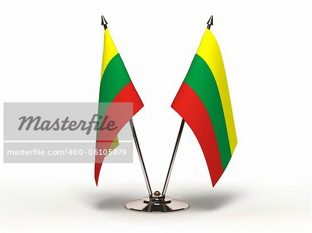 Miniature Flag of Lithuania  (Isolated with clipping path)