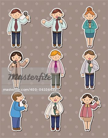 set of reporter people stickers