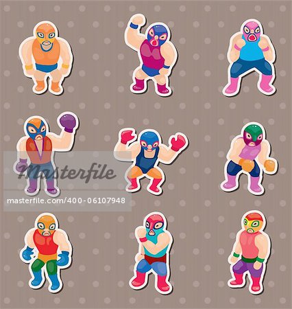 cartoon wrestler stickers