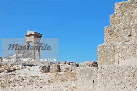 Rhodes landmark ancient acropolis. Greece, Rhodes city