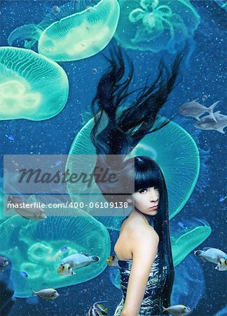 beautiful mermaid  magic underwater ( photo compilation )