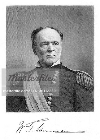 1800s 1860s PORTRAIT WILLIAM TECUMSEH SHERMAN UNION GENERAL DURING AMERICAN CIVIL WAR THIS IMAGE LATER IN LIFE CIRCA 1880