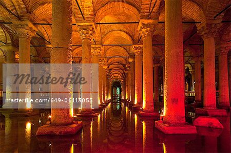 The byzantine Basilica Cistern, Istanbul, Turkey