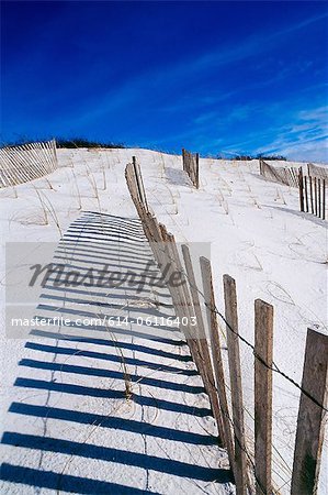 Wooden fence on beach