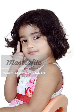 Portrait of a young girl posing