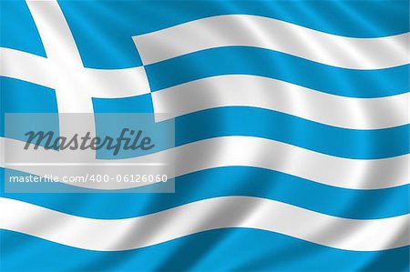 Flag of Greece waving in the wind