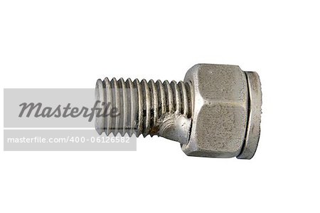 Screw with clipping path on white background