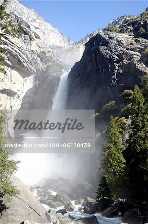 Yosemite Falls Crashing into the Valley Floor in Yosemite National Park, California, U.S.A.