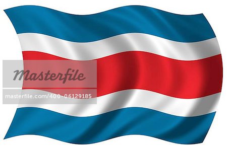 Flag of Costa Rica waving in the wind