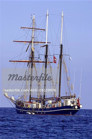 Three sail schooner, cala bona, mallorca, majorca, spain