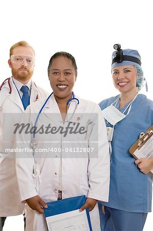 Three medical or hospital staff.