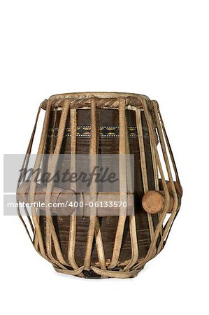 Tabla Indian drum against a white background.