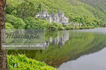 View of the Kylemore Abbey Castle, Galway, Ireland