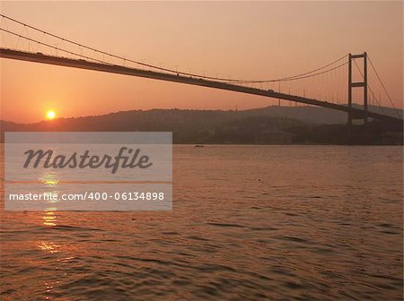 Bosporus bridge at Sunrise  Bosporus bridge at Sunrise Istanbul Turkey