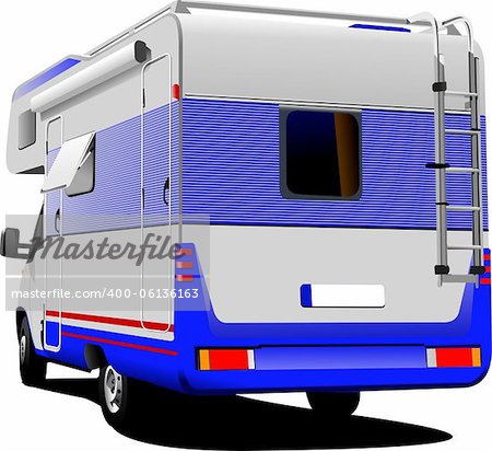 Isolated camper van on white background