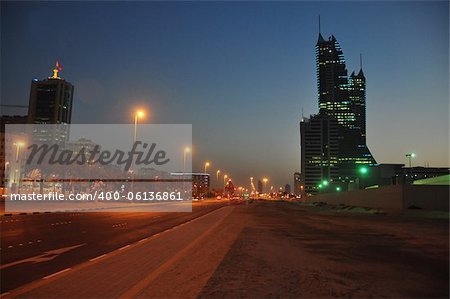 Night view of Bahrain Financial Harbour at Manama