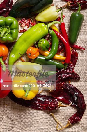 Stock image of chilli pepper still life very colorful an varied