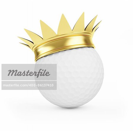 golf gold crown on a white background