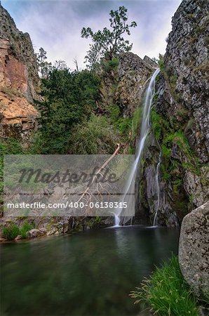 Beautiful waterfall in the National Park of Serra da Estrela in Portugal.