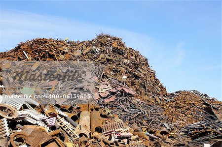 Greater mountain of old rusty scrap metal