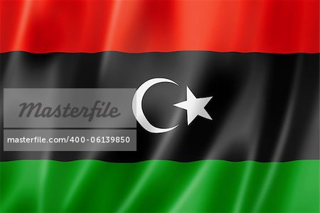 Libya flag, three dimensional render, satin texture