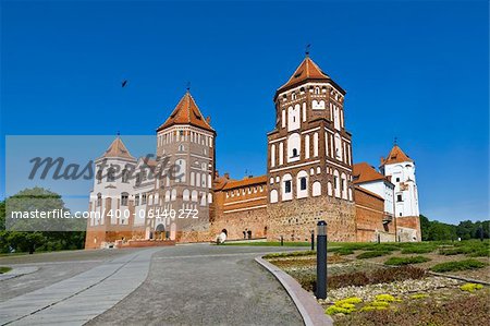 Medieval castle in Gothic style in Mir (Belarus).