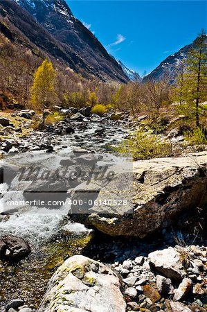 Mountain Stream in the Italian Alps, Piedmont
