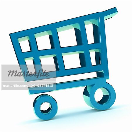 A Colourful 3d Rendered Shopping Cart Illustration