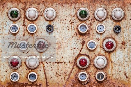 An image of an old switching panel