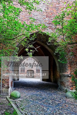 Arched Entrance to the Courtyard in the Dutch City of Zutphen