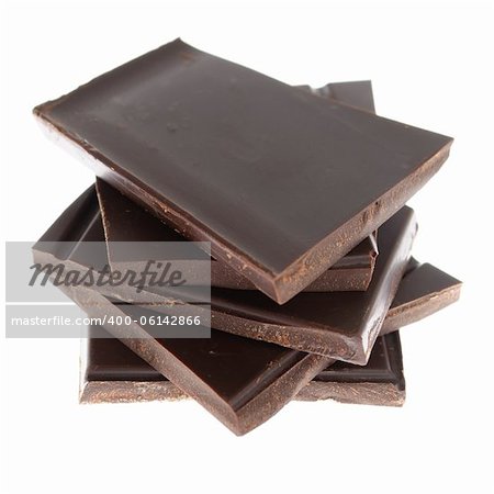 Sweet chocolate bar dessert isolated on white background
