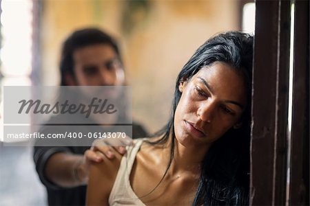 Social issues, domestic violence with young husband trying to reconcile with abused wife