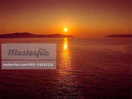 An image of the nice sunset at Santorini Greece