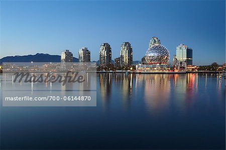 Vancouver Skyline as seen from False Creek, Vancouver, British Columbia, Canada