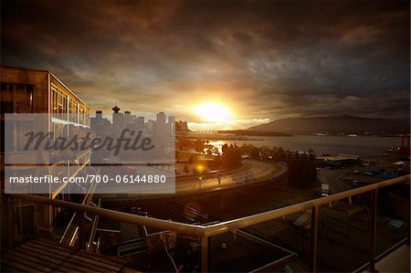 City Skyline at Sunset, Vancouver, British Columbia, Canada