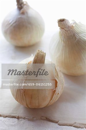 Three white onions