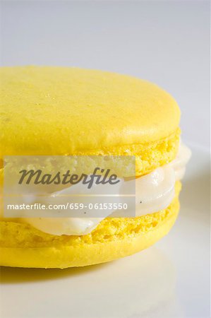 Macaroon with vanilla cream (close up) Macaroon with vanilla cream (close up)
