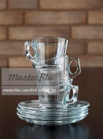 Tasses à espresso empilées en verre Tasses à espresso empilées en verre