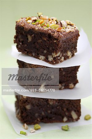 Brownies with nuts and pistachios