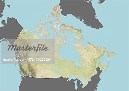 Carte du relief du Canada (avec bordure et masque). Cette image a été compilée à partir de données acquises par les satellites landsat 5 & 7 combinées avec les données d'élévation. Carte du relief du Canada (avec bordure et masque). Cette image a été compilée à partir de données acquises par les satellites landsat 5 & 7 combinées avec les données d'élévation.