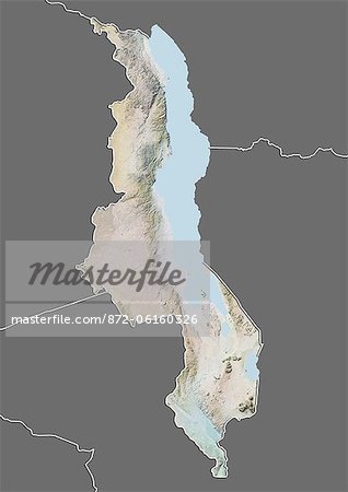 Relief map of Malawi (with border and mask). This image was compiled from data acquired by landsat 5 & 7 satellites combined with elevation data. Relief map of Malawi (with border and mask). This image was compiled from data acquired by landsat 5 & 7 satellites combined with elevation data.