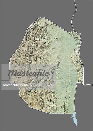 Relief map of Swaziland (with border and mask). This image was compiled from data acquired by landsat 5 & 7 satellites combined with elevation data. Relief map of Swaziland (with border and mask). This image was compiled from data acquired by landsat 5 & 7 satellites combined with elevation data.