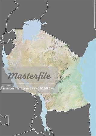 Plan-relief de Tanzanie (avec bordure et masque). Cette image a été compilée à partir de données acquises par les satellites landsat 5 & 7 combinées avec les données d'élévation. Plan-relief de Tanzanie (avec bordure et masque). Cette image a été compilée à partir de données acquises par les satellites landsat 5 & 7 combinées avec les données d'élévation.