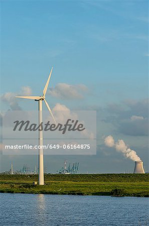Wind turbine with nuclear smokestack