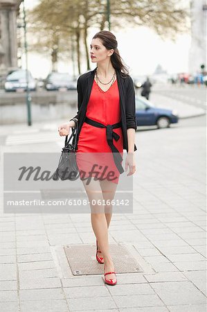 Woman walking on a street