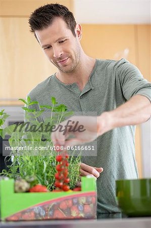 Man preparing food in the kitchen